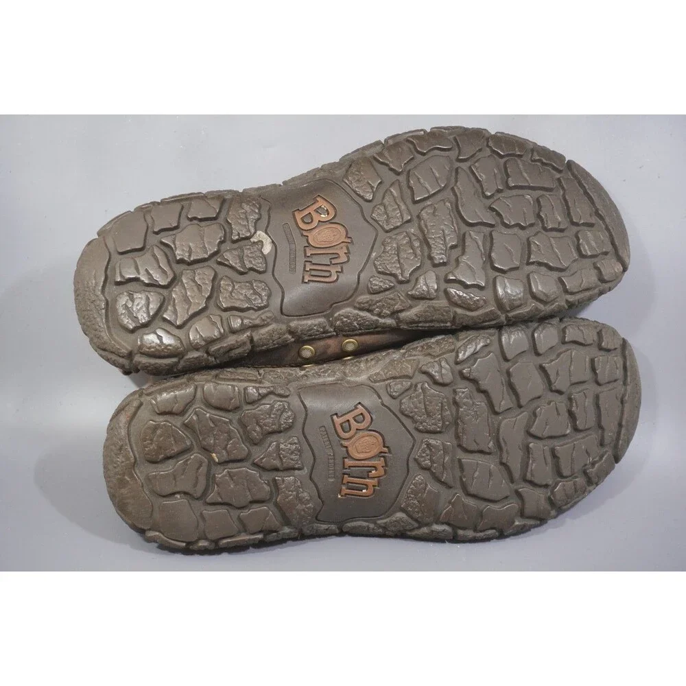 Born Brown Leather Slip On Comfort Loafers Men's 11.5 M M6621 Shoes Tire Tread
